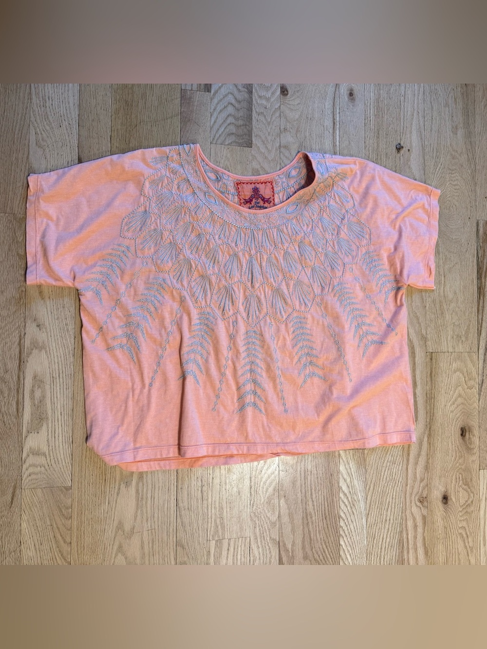 MEMORIAL DAY SALE Vintage Johnny Was Embroidered Oversized Tee